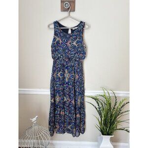 Laura Guidotti Womens Size Small Blue Sleeveless Maxi Dress Silk Blend